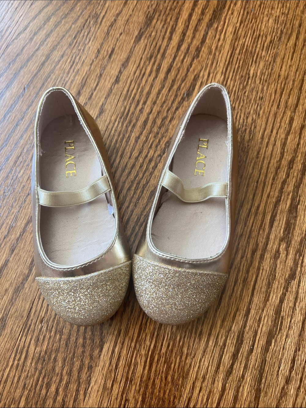 The Children's Place Gold Glitter Mary Jane Flats